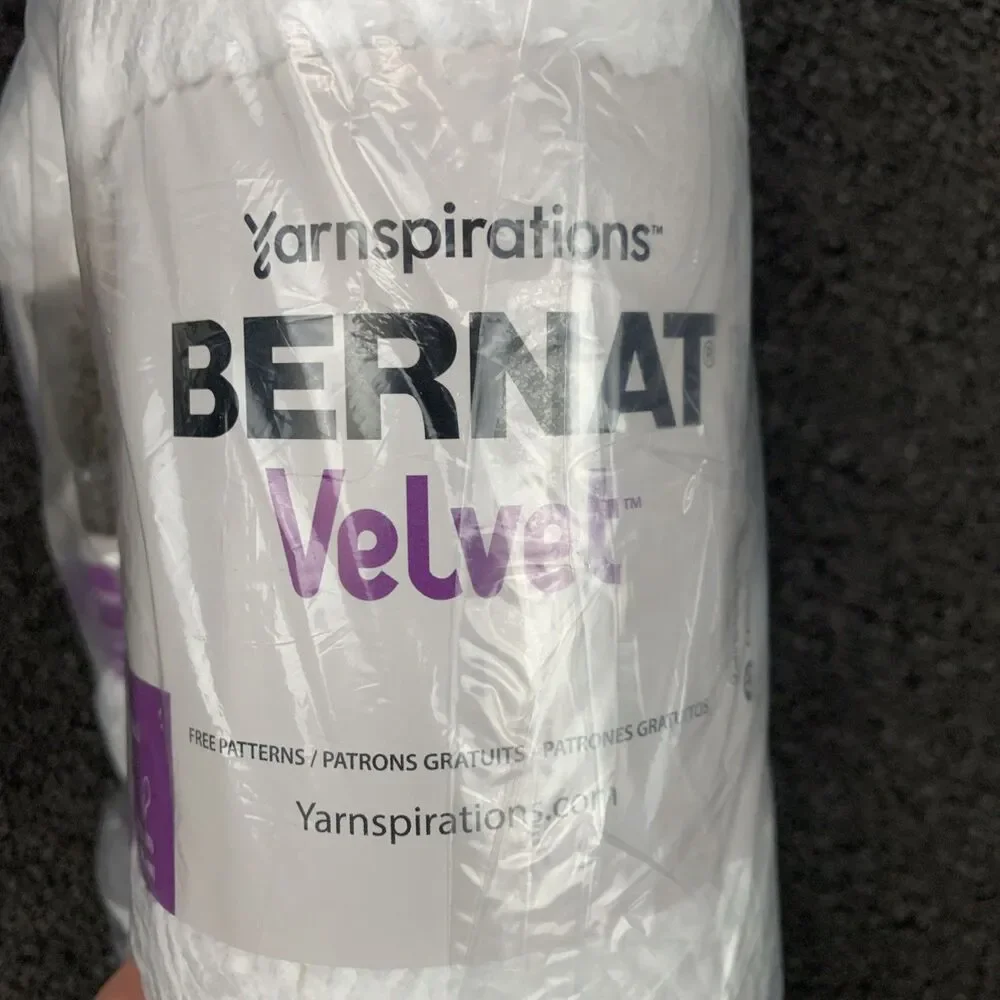 Lot Of 2 Bernat Velvet Big Ball Yarn White 10.5oz 315yds Each New